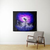 Moonlight Dolphin Wandteppich (Beispiel (Horizontal))