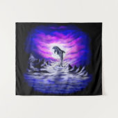 Moonlight Dolphin Wandteppich (Vorderseite (Horizontal))