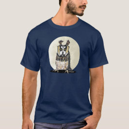 Moonlight European Owl Dark T - Shirt