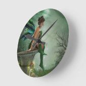 Moonlight Fairy Runde Wanduhr (Winkel)