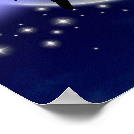 Moonlight Fairy Silhouette Poster (Ecke)