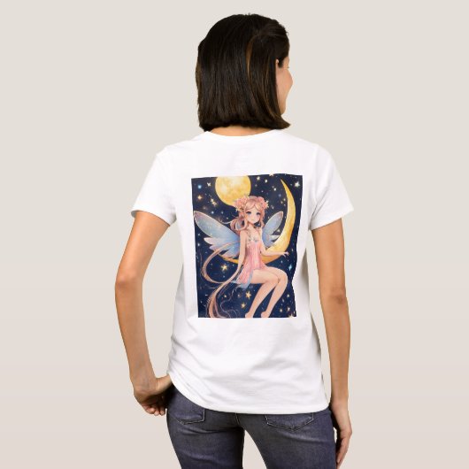Moonlight Fairy T - Shirt Design verzaubert (Schwarz voll)