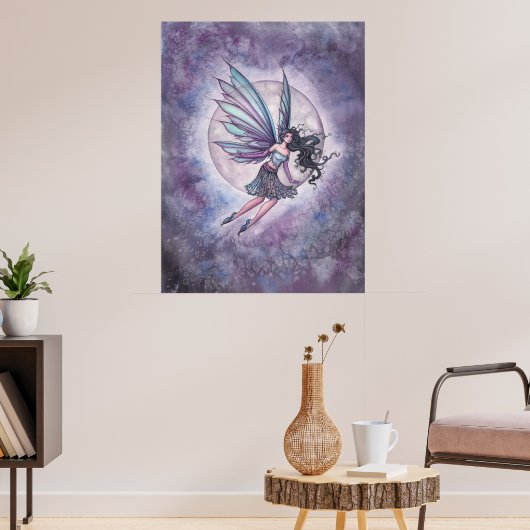 Moonlight Flight Faiy and Moon Fantasy Art Poster (Wohnzimmer 3)