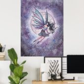 Moonlight Flight Faiy and Moon Fantasy Art Poster (Heimbüro)