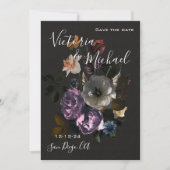 Moonlight Floral Save the Date Hochzeitseinladung Einladung (Vorderseite)