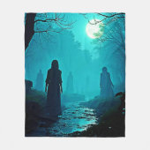 Moonlight Forest Spirits Design Fleecedecke (Vorderseite)