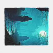 Moonlight Forest Spirits Design Fleecedecke (Vorderseite (Horizontal))