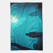 Moonlight Forest Spirits Design Geschirrtuch (Vertikal)