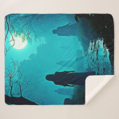 Moonlight Forest Spirits Design Sherpadecke (Vorderseite (Horizontal))