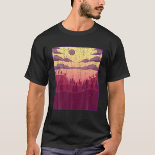 Moonlight Forest Trees Landschaft Landschaft Wilhe T-Shirt