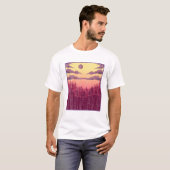 Moonlight Forest Trees Landschaft Landschaft Wilhe T-Shirt (Vorne ganz)