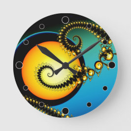 Moonlight Fractal Art Runde Wanduhr
