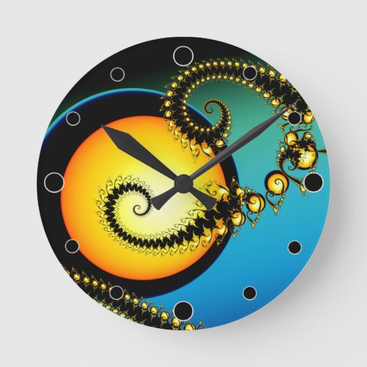 Moonlight Fractal Art Runde Wanduhr (Vorderseite)