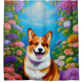 Moonlight Garden Corgi Dog Duschvorhang (Vorderseite)