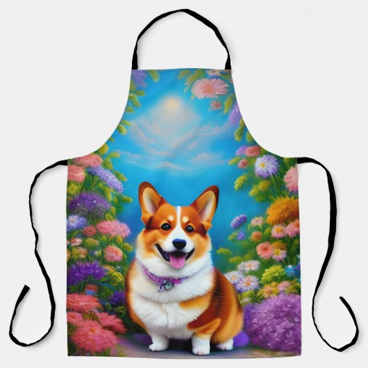Moonlight Garden Corgi Dog Schürze (Vorderseite)
