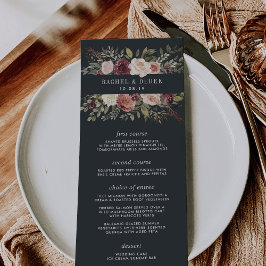 Moonlight Garden Wedding Menu Card Menükarte