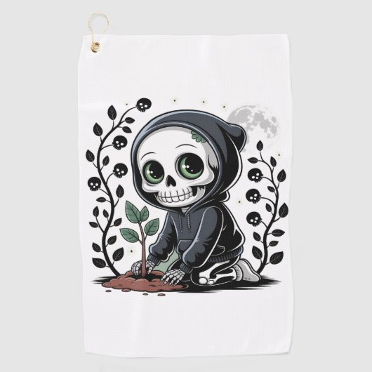 Moonlight Gardener Golfhandtuch (Vorderseite)