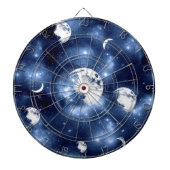 Moonlight Glow Moon Phasen in Sky Clouds Dartscheibe (vorne)