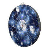 Moonlight Glow Moon Phasen in Sky Clouds Dartscheibe (Vorderseite rechts)