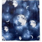 Moonlight Glow Moon Phasen in Sky Clouds Duschvorhang (Vorderseite)