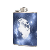 Moonlight Glow Moon Phasen in Sky Clouds Flachmann (Links)