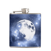 Moonlight Glow Moon Phasen in Sky Clouds Flachmann (Vorderseite)