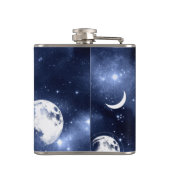 Moonlight Glow Moon Phasen in Sky Clouds Flachmann (Rückseite)