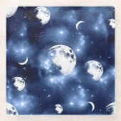 Moonlight Glow Moon Phasen in Sky Clouds Glasuntersetzer (Vorderseite)