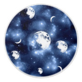 Moonlight Glow Moon Phasen in Sky Clouds Keramikknauf (Vorderseite)