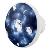 Moonlight Glow Moon Phasen in Sky Clouds Keramikknauf (Rechts)