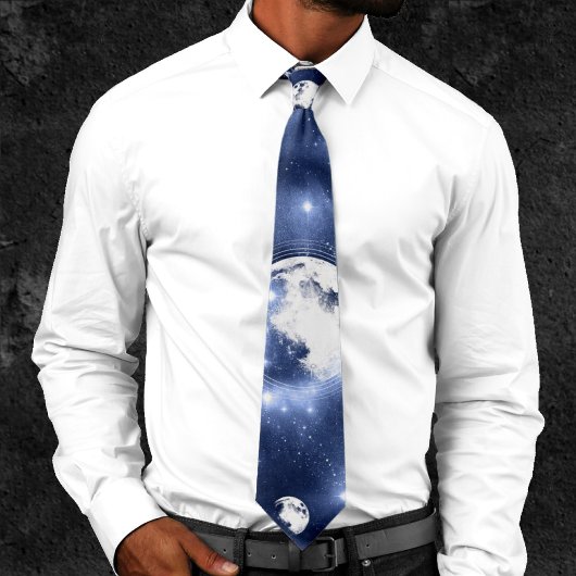 Moonlight Glow Moon Phasen in Sky Clouds Krawatte