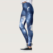 Moonlight Glow Moon Phasen in Sky Clouds Leggings (Links)