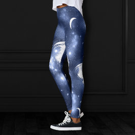 Moonlight Glow Moon Phasen in Sky Clouds Leggings