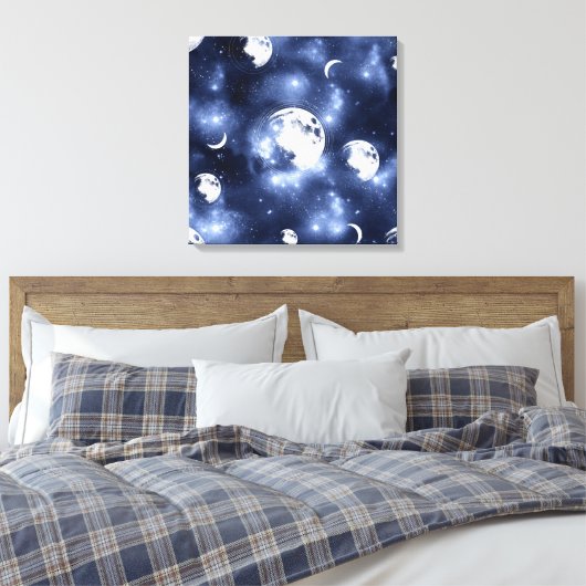 Moonlight Glow Moon Phasen in Sky Clouds Leinwanddruck (Insitu (Schlafzimmer))