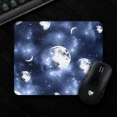 Moonlight Glow Moon Phasen in Sky Clouds Mousepad