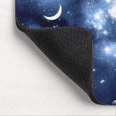 Moonlight Glow Moon Phasen in Sky Clouds Mousepad (Ecke)