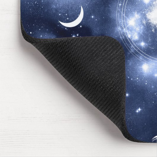 Moonlight Glow Moon Phasen in Sky Clouds Mousepad (Ecke)