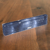 Moonlight Glow Moon Phasen in Sky Clouds Namensplakette (Seite)