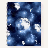 Moonlight Glow Moon Phasen in Sky Clouds Notizblock (Vorderseite)