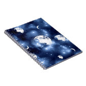 Moonlight Glow Moon Phasen in Sky Clouds Notizblock (Rechte Seite)