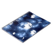 Moonlight Glow Moon Phasen in Sky Clouds Notizblock (Linke Seite)