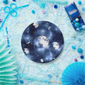 Moonlight Glow Moon Phasen in Sky Clouds Pappteller (Party)