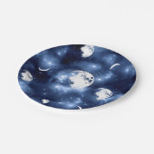 Moonlight Glow Moon Phasen in Sky Clouds Pappteller (Schrägansicht)