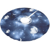Moonlight Glow Moon Phasen in Sky Clouds Polyester Weihnachtsbaumdecke (Schrägansicht)