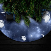 Moonlight Glow Moon Phasen in Sky Clouds Polyester Weihnachtsbaumdecke