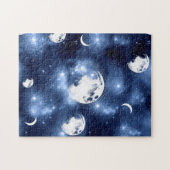 Moonlight Glow Moon Phasen in Sky Clouds Puzzle (Horizontal)