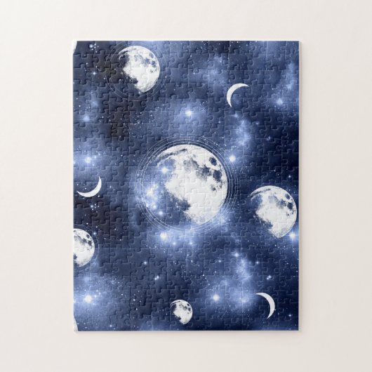 Moonlight Glow Moon Phasen in Sky Clouds Puzzle (Vertikal)