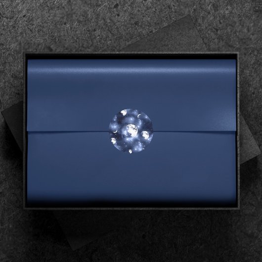 Moonlight Glow Moon Phasen in Sky Clouds Runder Aufkleber