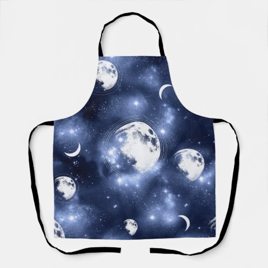 Moonlight Glow Moon Phasen in Sky Clouds Schürze (Vorderseite)