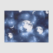 Moonlight Glow Moon Phasen in Sky Clouds Seidenpapier (Vorderseite)